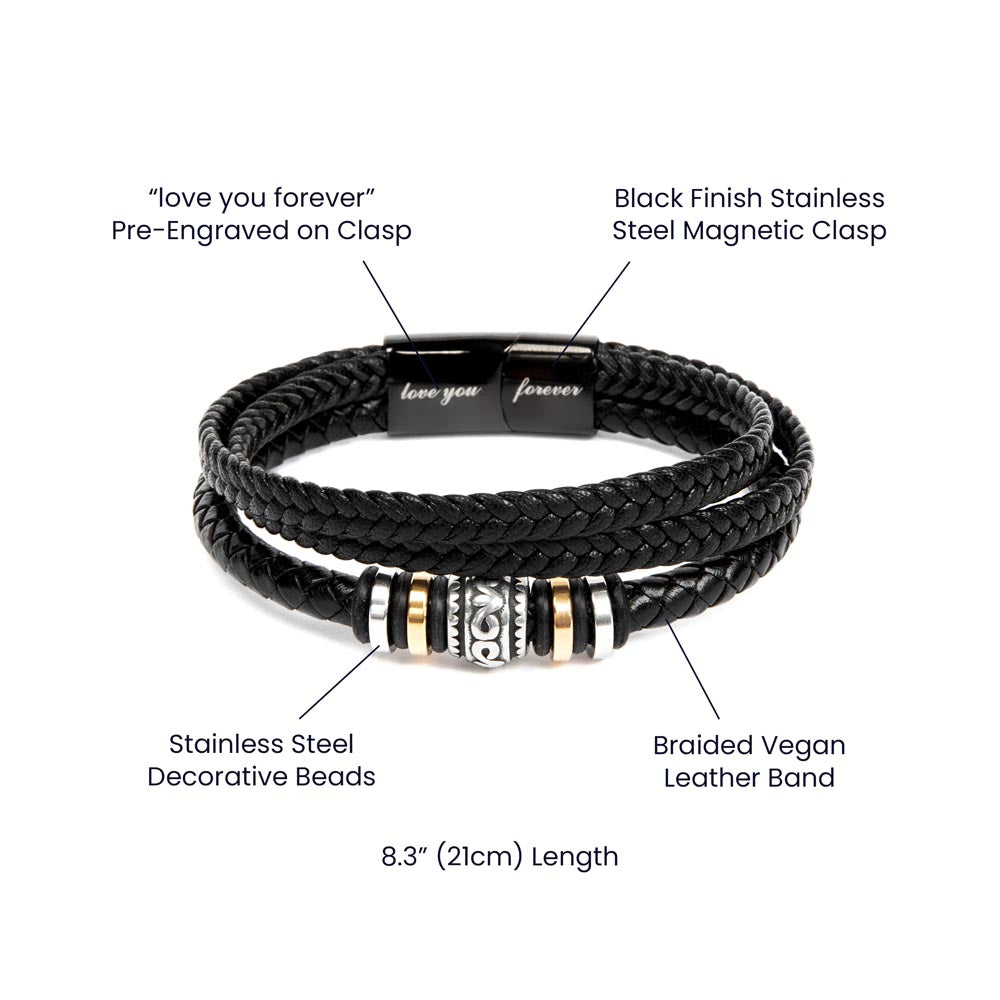 To My Husband | I Love You The Most - Men's "Love You Forever" Bracelet