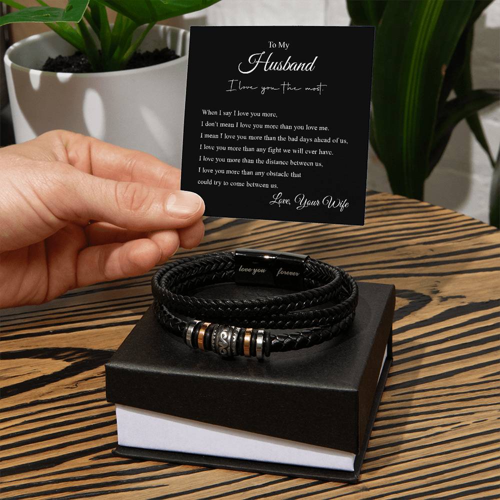 To My Husband | I Love You The Most - Men's "Love You Forever" Bracelet