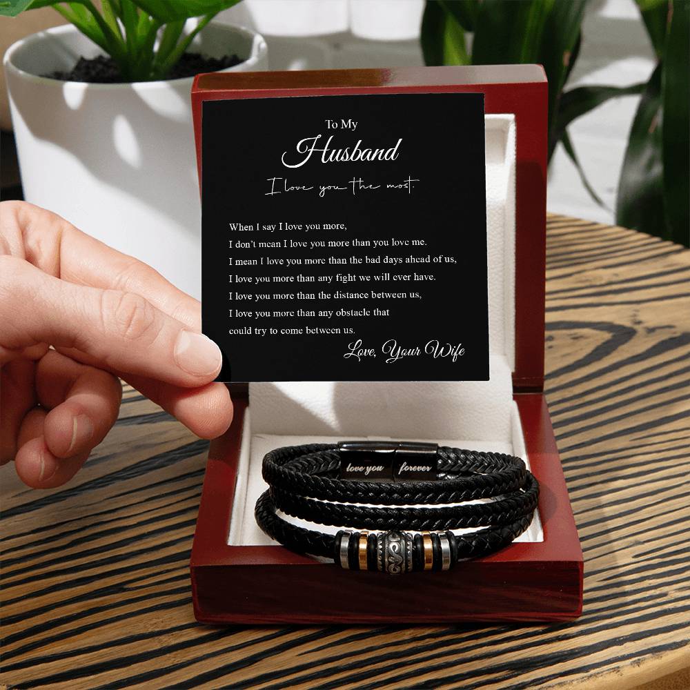 To My Husband | I Love You The Most - Men's "Love You Forever" Bracelet