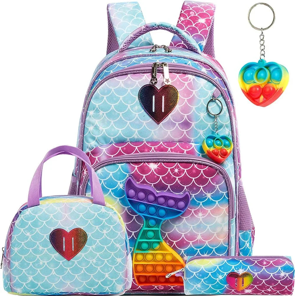 Girls 3pc School Backpack