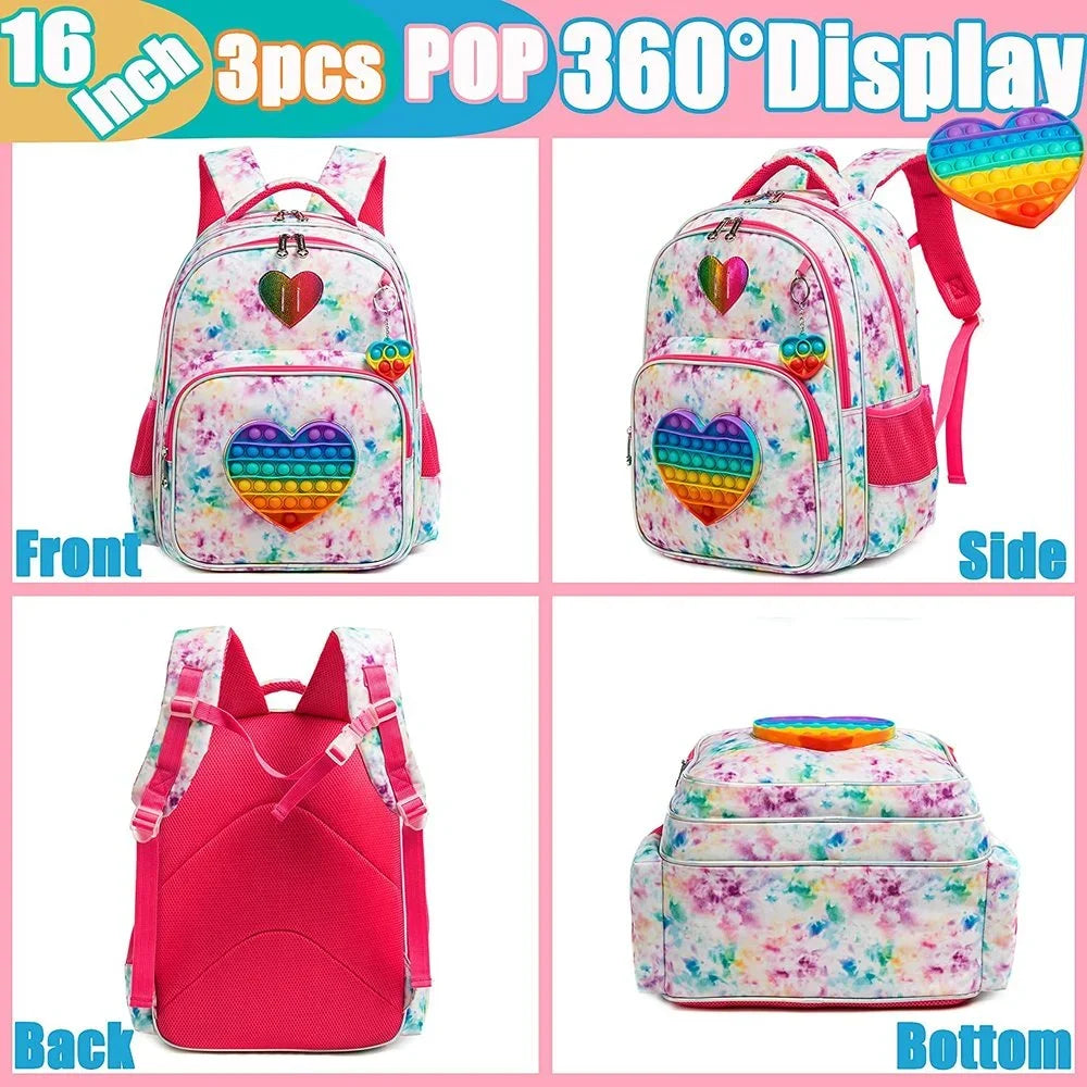 Girls 3pc School Backpack