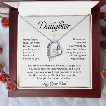 To My Daughter | Never Forget That I Love You - Forever Love Necklace