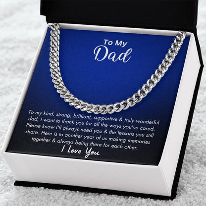 To My Dad | I Love You - Cuban Link Chain