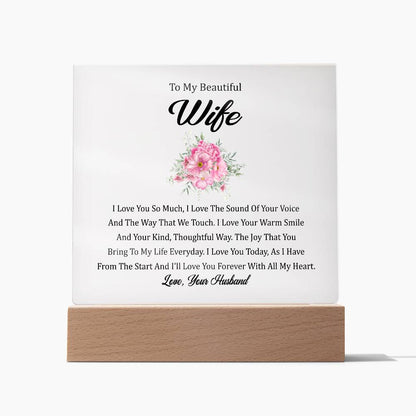 To My Beautiful Wife | Square Acrylic Plaque