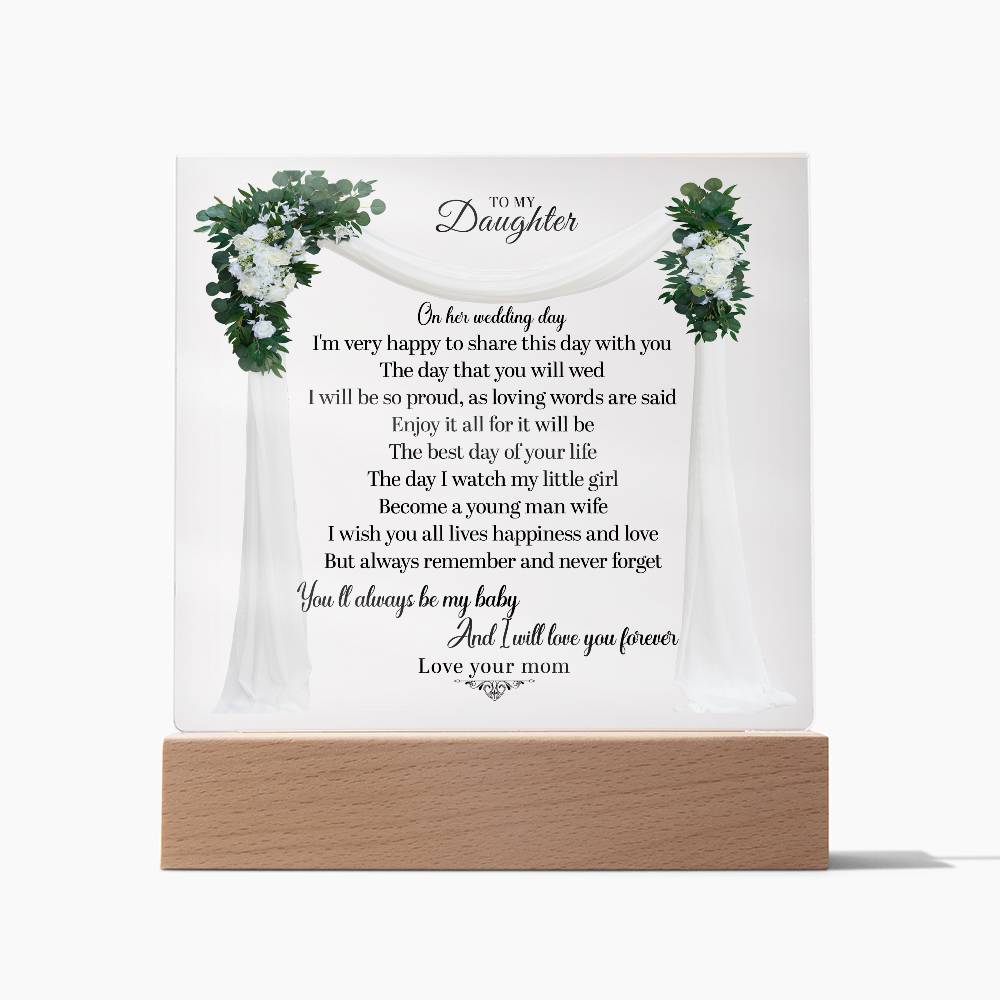 To My  Daughter | Square Acrylic Plaque