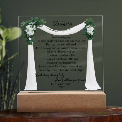 To My  Daughter | Square Acrylic Plaque