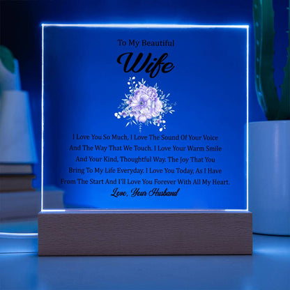 To My Beautiful Wife | Square Acrylic Plaque