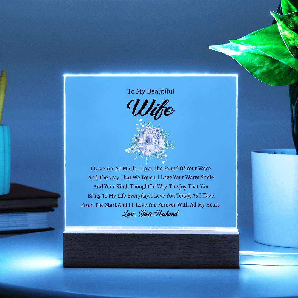 To My Beautiful Wife | Square Acrylic Plaque