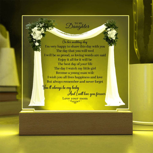 To My  Daughter | Square Acrylic Plaque