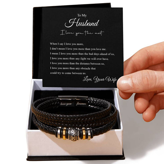 To My Husband | I Love You The Most - Men's "Love You Forever" Bracelet