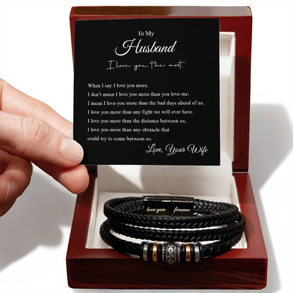 To My Husband | I Love You The Most - Men's "Love You Forever" Bracelet