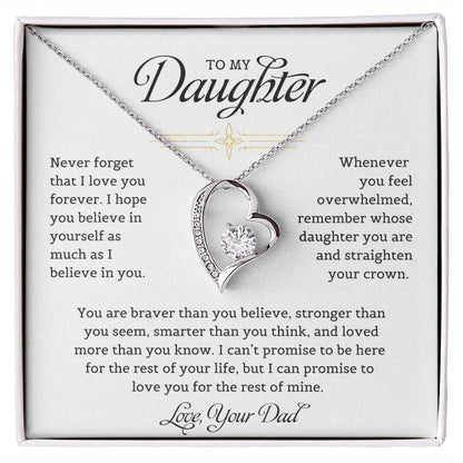 To My Daughter | Never Forget That I Love You - Forever Love Necklace