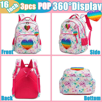 Girls 3pc School Backpack